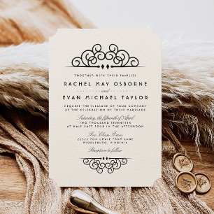 Deco Flourish Wedding Invitation