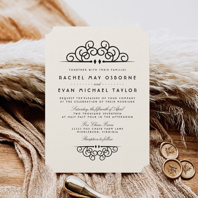 Deco Flourish Wedding Invitation (Creator Uploaded)