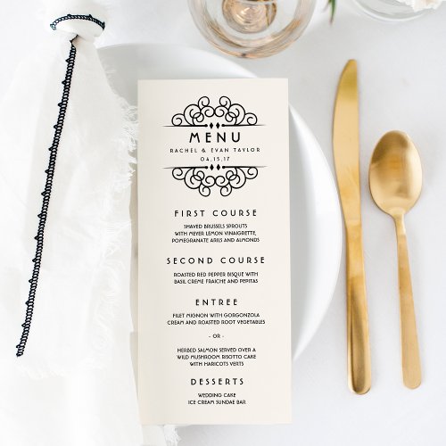 Deco Flourish Wedding Menu