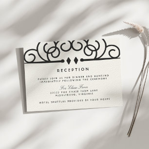 Deco Flourish Wedding Reception Invitation