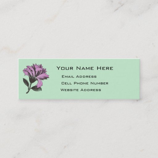 Customizable Deco Flower Skinny Profile Card Business Card
