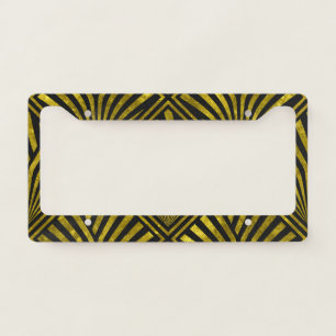 Deco Glam: Gold & Black Pattern License Plate Frame
