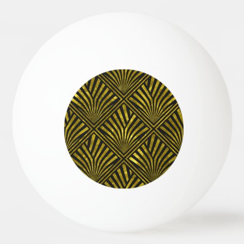 Deco Glam Gold  Black Pattern Ping Pong Ball