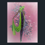 Deco Glamor Poster<br><div class="desc">Original acrylic painting of a fashionable,  beautiful and stylized lady from the art deco era... ... ..A painting that makes a statement with rich vivid colors reminiscent  of that classic an stylish era.  A great painting to add to your decor or give as a gift.</div>