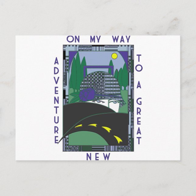 Deco Great New Adventure Postcard (Front)