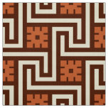 Deco Greek Key, Brown, Beige and Rust Fabric
