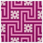 Deco Greek Key, Pink and Burgundy Fabric