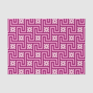 Deco Greek Key, Pink and Burgundy Tissue Paper