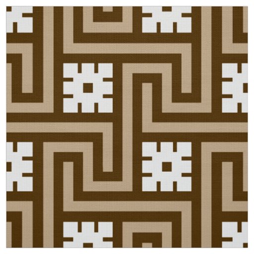 Deco Greek Key, Taupe Tan and Brown Fabric