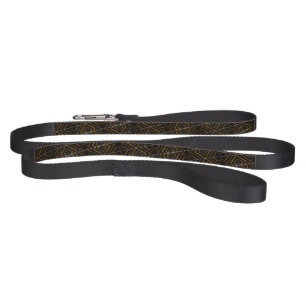 Deco Grid Full Liquid Gold Black Monochrom Walking Pet Leash