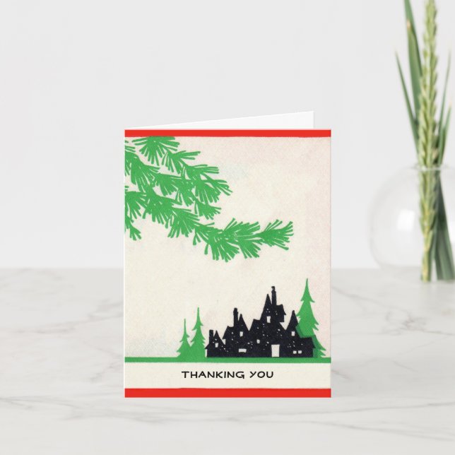 Deco holiday thank you greeting card (Front)