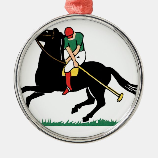 Deco Horse Polo Metal Ornament (Front)