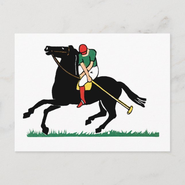 Deco Horse Polo Postcard (Front)