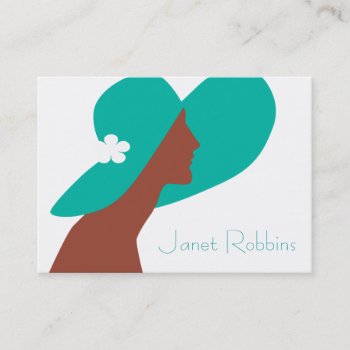 Deco Lady Profile Card Green by charmingink at Zazzle