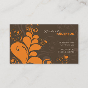 Deco Leaves Swirls Nature Rustic Art Profile Card