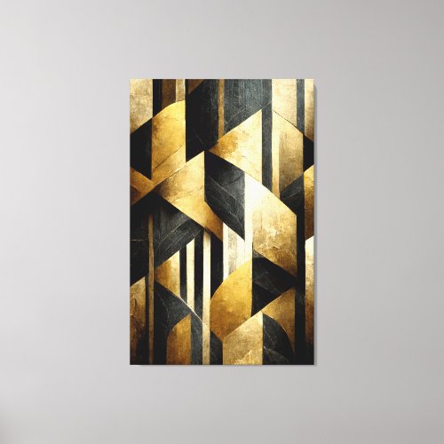 Deco  Luxe  Black and Gold Canvas Print
