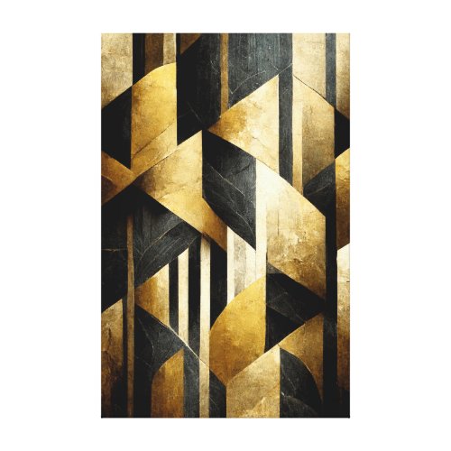 Deco  Luxe  Black and Gold Canvas Print