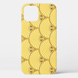 Deco Majesty: Gilded Peacock Feather Tapestry iPhone 12 Case