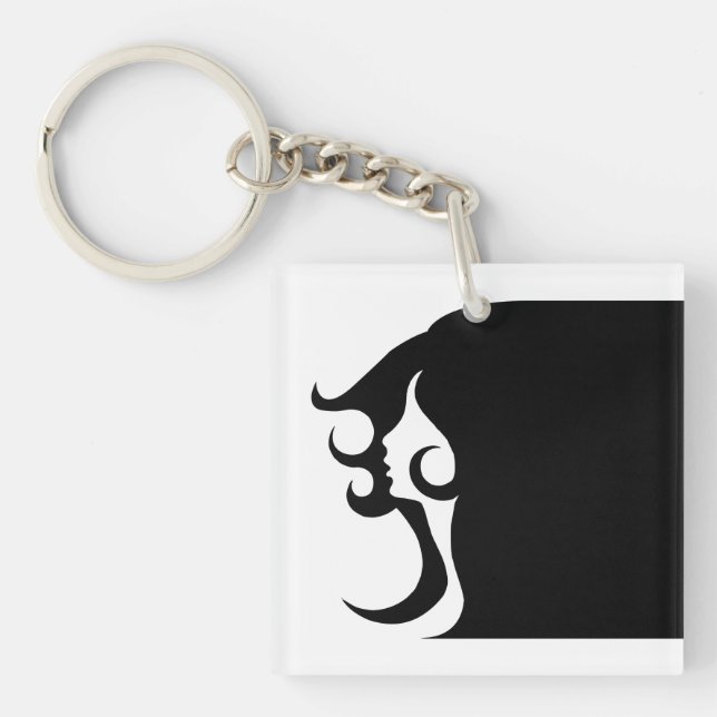 Deco Mod Woman Acrylic Keychain (Front)