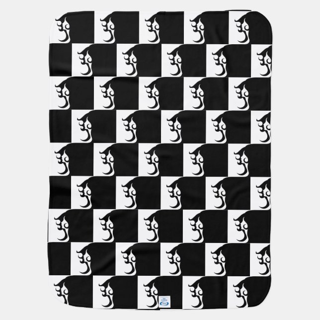 Deco Mod Woman Baby Blanket (Back)