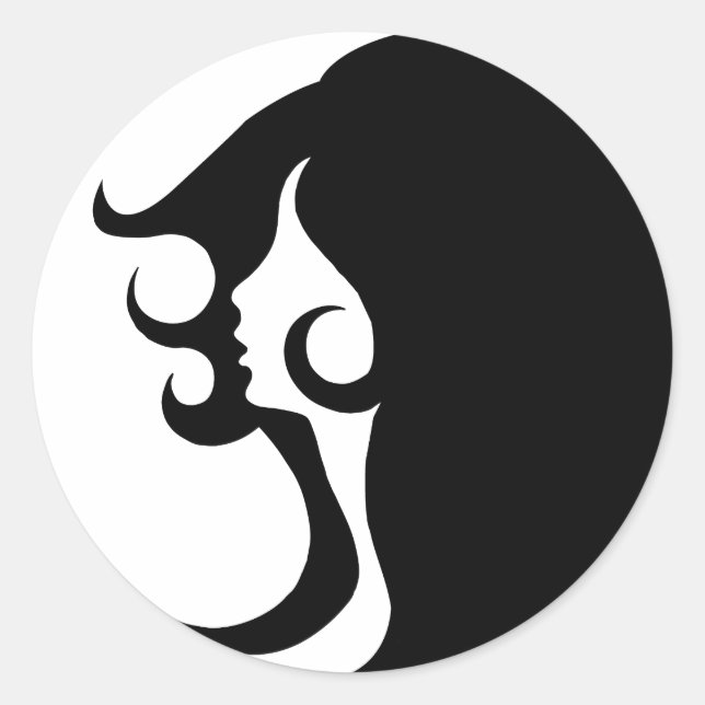 Deco Mod Woman Classic Round Sticker (Front)