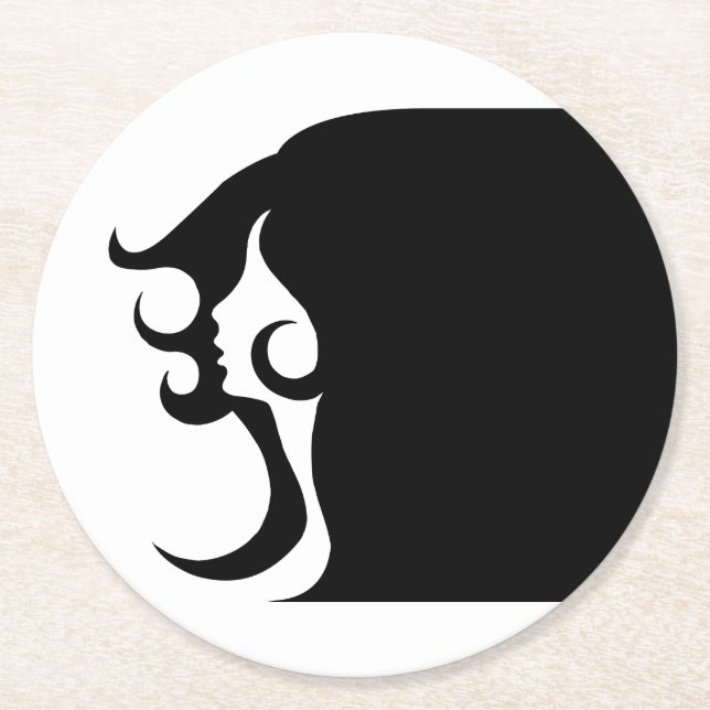 Deco Mod Woman Paper Coaster (Front)