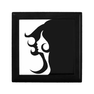 Deco Mod Woman Wooden Jewelry Keepsake Box