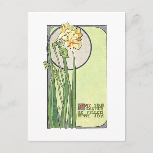 Deco Moderne Style Easter Daffodils Postcard