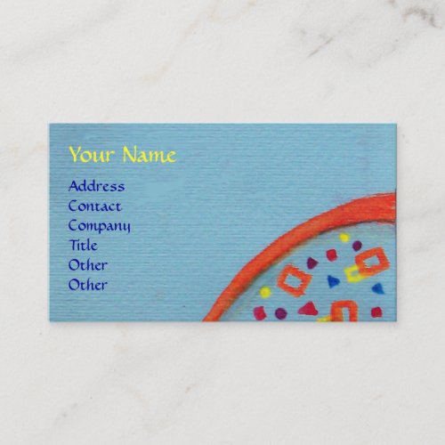 DECO MONOGRAM Orange blue Yellow Business Card