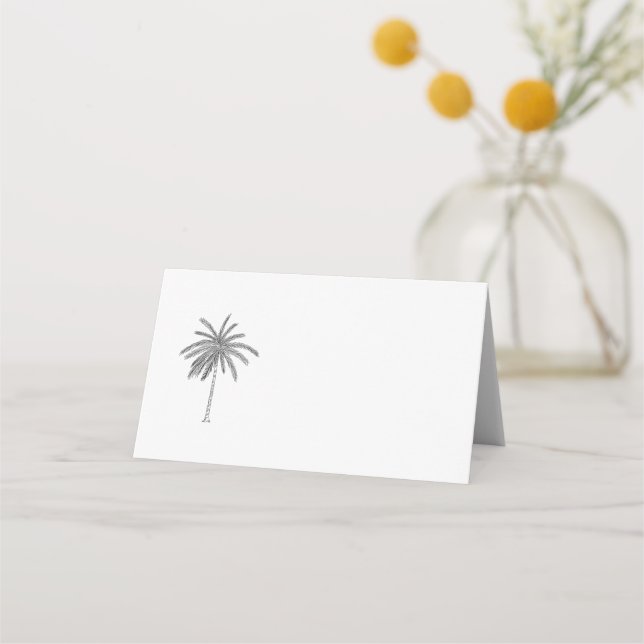 Deco Palm • Minimalist Boho Chic • Destination Place Card (Front)