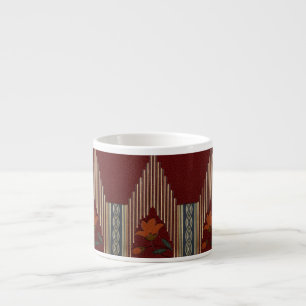 Deco Pattern With Flower And Spire Espresso Cup