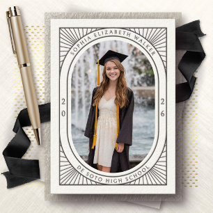 Deco Photo Letterpress Graduation Announcement