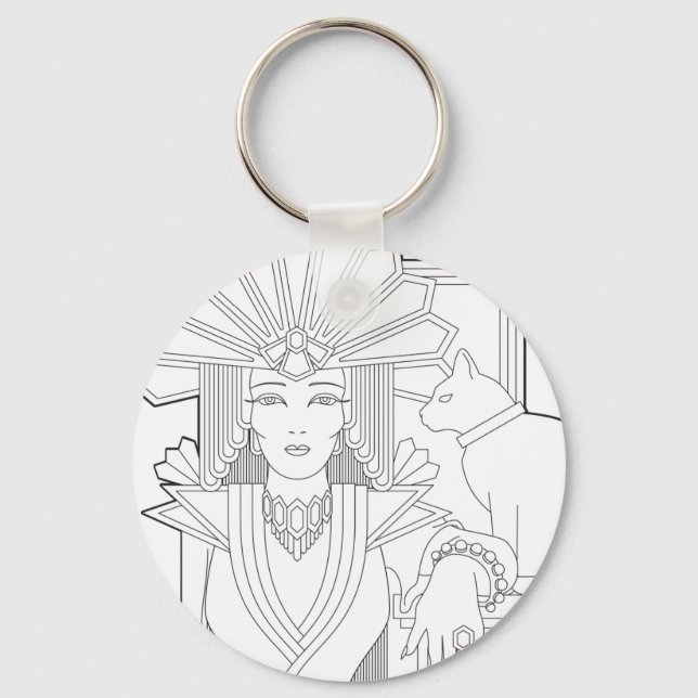 Deco Priestess Keychain (Front)