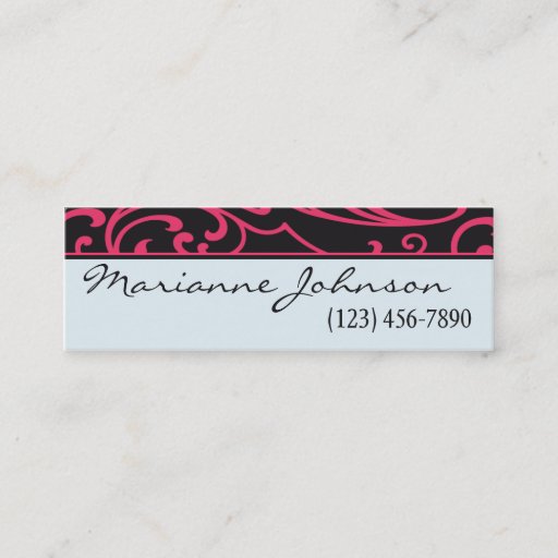 Customizable Deco Retro Pink and Black Profile Card Business Card Template