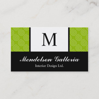Deco Retro Swirl Lime Company Business Card