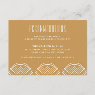 Deco Scallops Wedding Accommodation Card - Tan