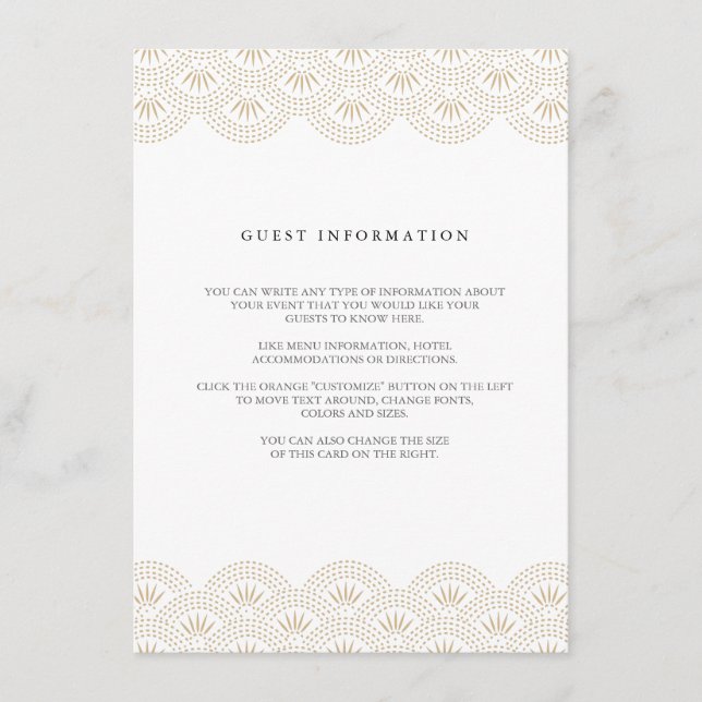 Deco Seigaiha Wedding Insert Card (Front)