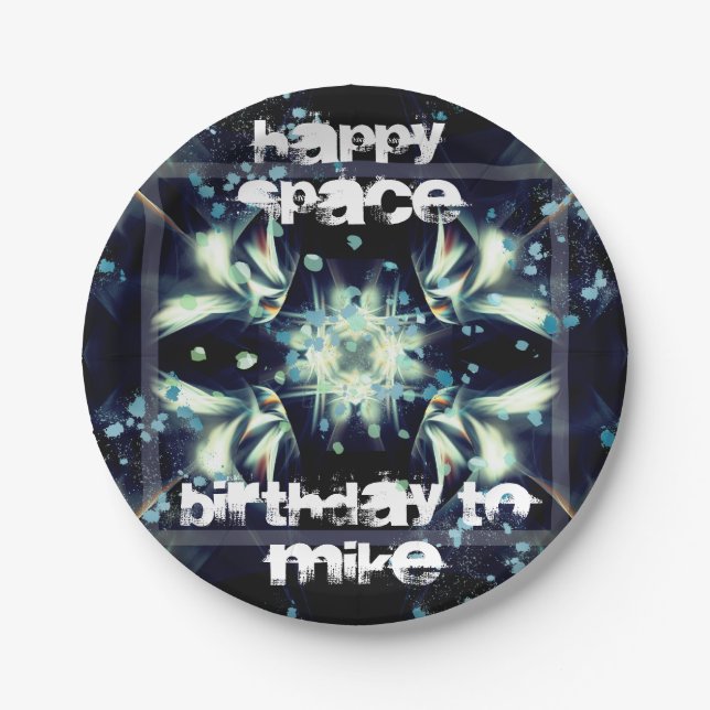 Deco Star Space & Your text Paper Plates (Front)