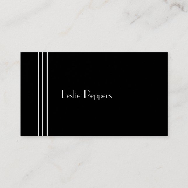 Deco Stripes by Leslie Peppers Business Card (Front)