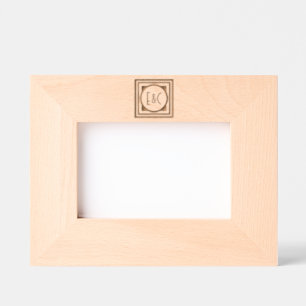 Deco Style Circle in Squares with Monograms Engraved Frames