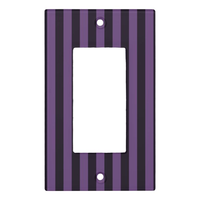 Deco Style Purple Vertical Stripes Light Switch Cover (Front)