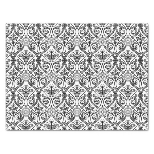 Deco style vintage pattern black white tissue paper