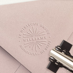Deco Sunburst Return Address Embosser