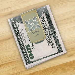 Deco tile 2 gold finish money clip