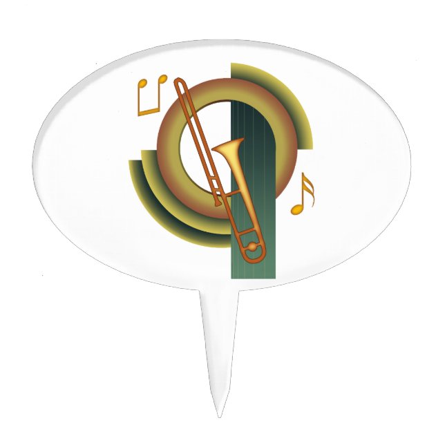 Deco Trombone Cake Topper (Front)