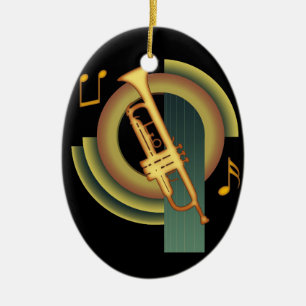 Deco Trumpet Ceramic Ornament