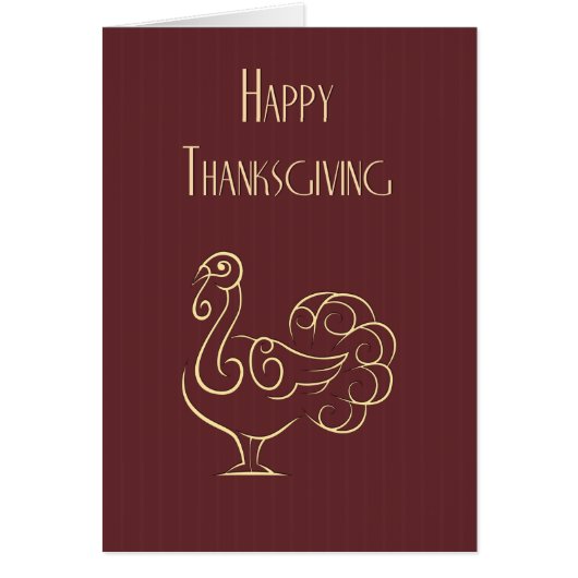Deco Turkey Thanksgiving Cards (Front)