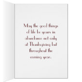 Deco Turkey Thanksgiving Cards (Inside (Right))