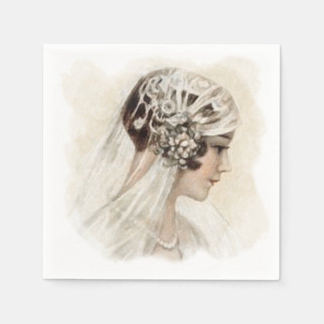 Deco Vintage Bride Napkins (Front)