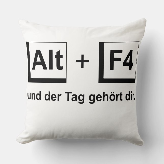 Decoccide Alt+F4 Throw Pillow (Front)
